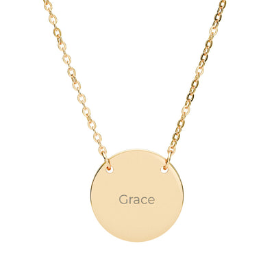 Engraved Circle Necklace