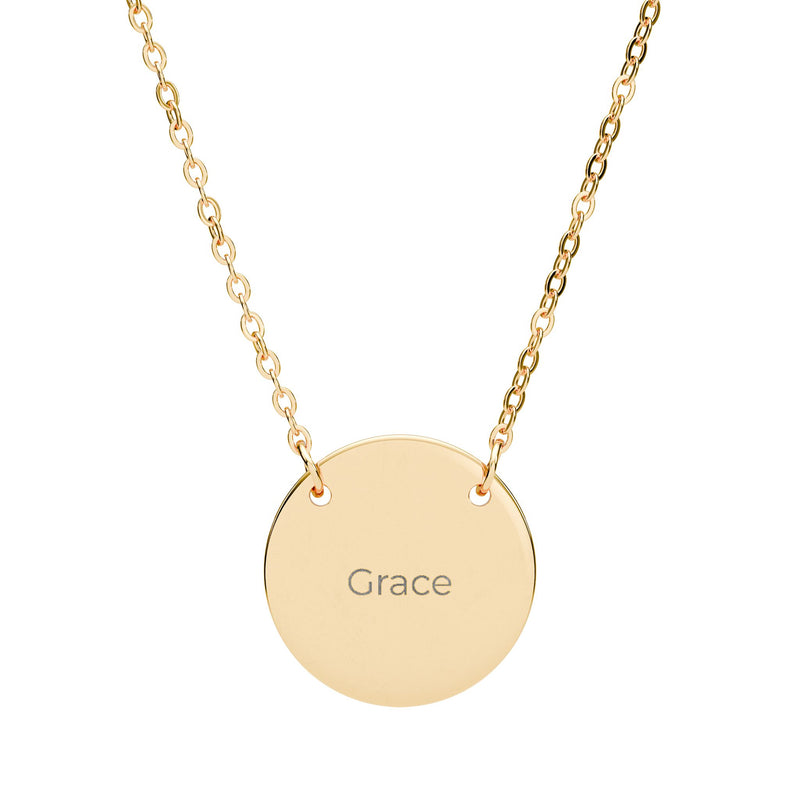 Engraved Circle Necklace